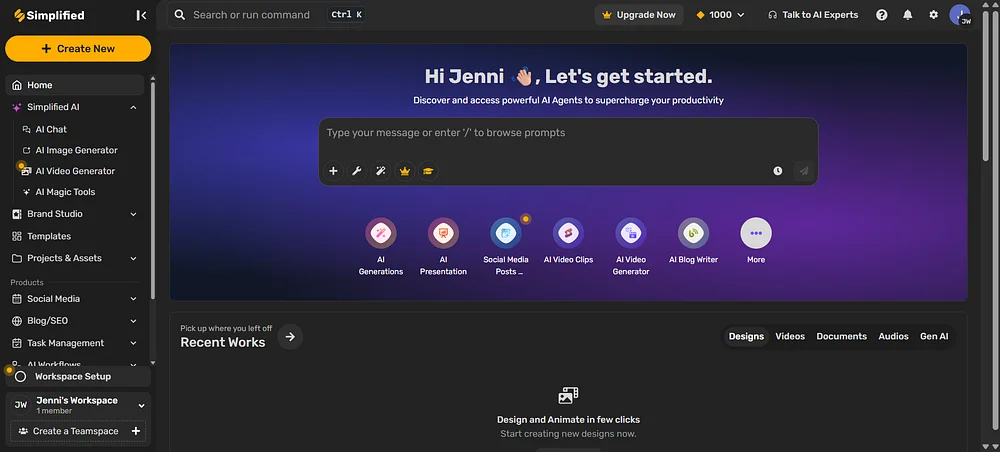 Simplified dashboard
